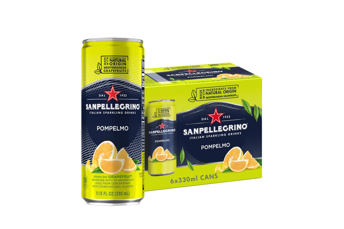 1x kartón - SANPELLEGRINO Grapefruit plechovka 330 ml 6 ks