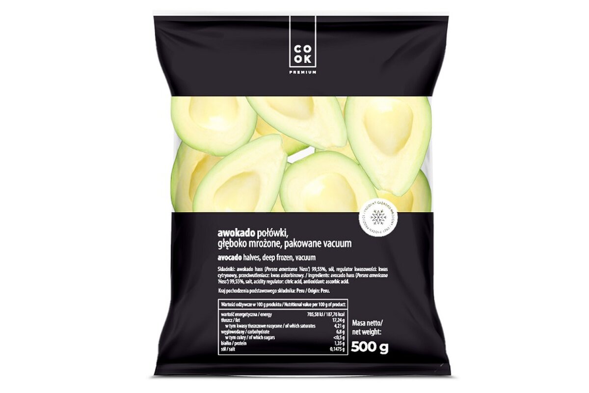 Avokádo polovičky lúpané mrazené 500 g