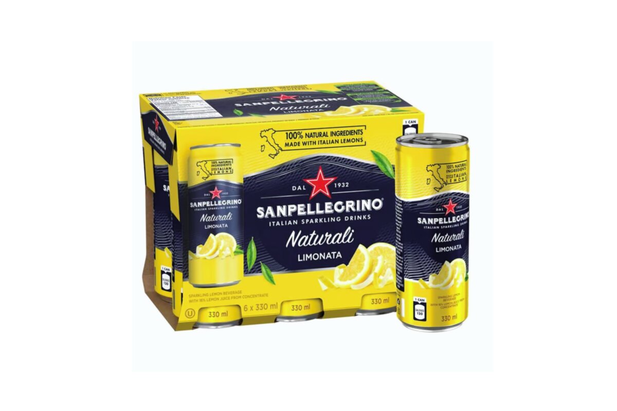 1x kartón - SANPELLEGRINO Citrón plechovka 330 ml 6 ks