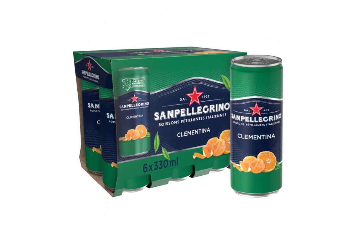 1x kartón - SANPELLEGRINO Mandarínka plechovka 330 ml 6 ks