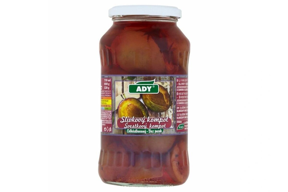 Slivkový kompót odkôstkovaný 720 ml sklo 18-9